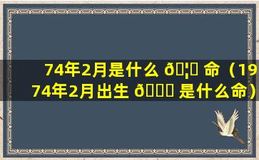 74年2月是什么 🦉 命（1974年2月出生 🍁 是什么命）